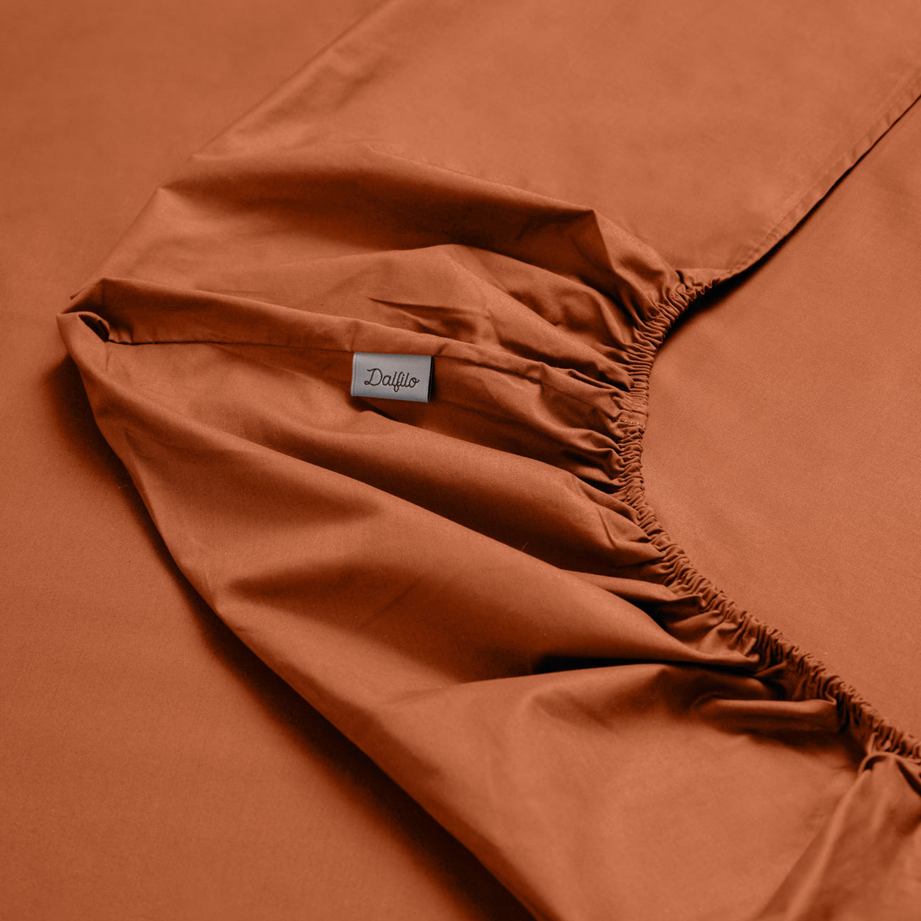 Lenzuolo sotto con angoli Percalle Terracotta
