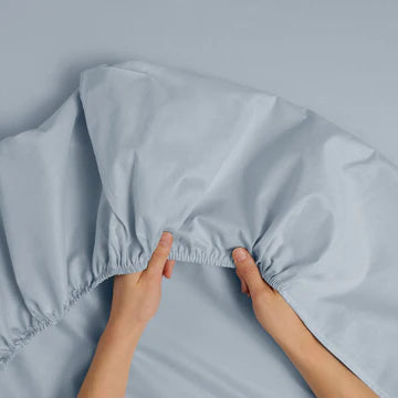 Completo Copripiumino Raso - Azzurro Fiordaliso