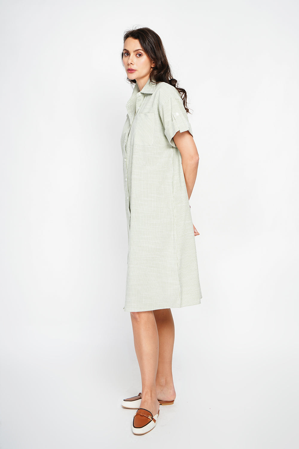 Abito In Camicia Verde - Jardin du Lin