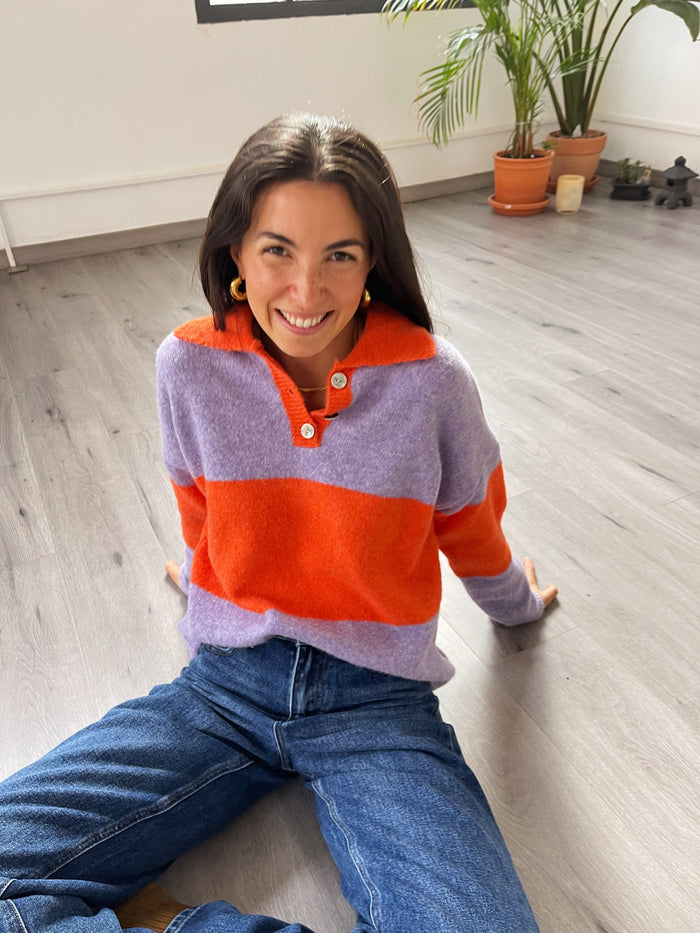 Maglione Paola Arancione e Lilla