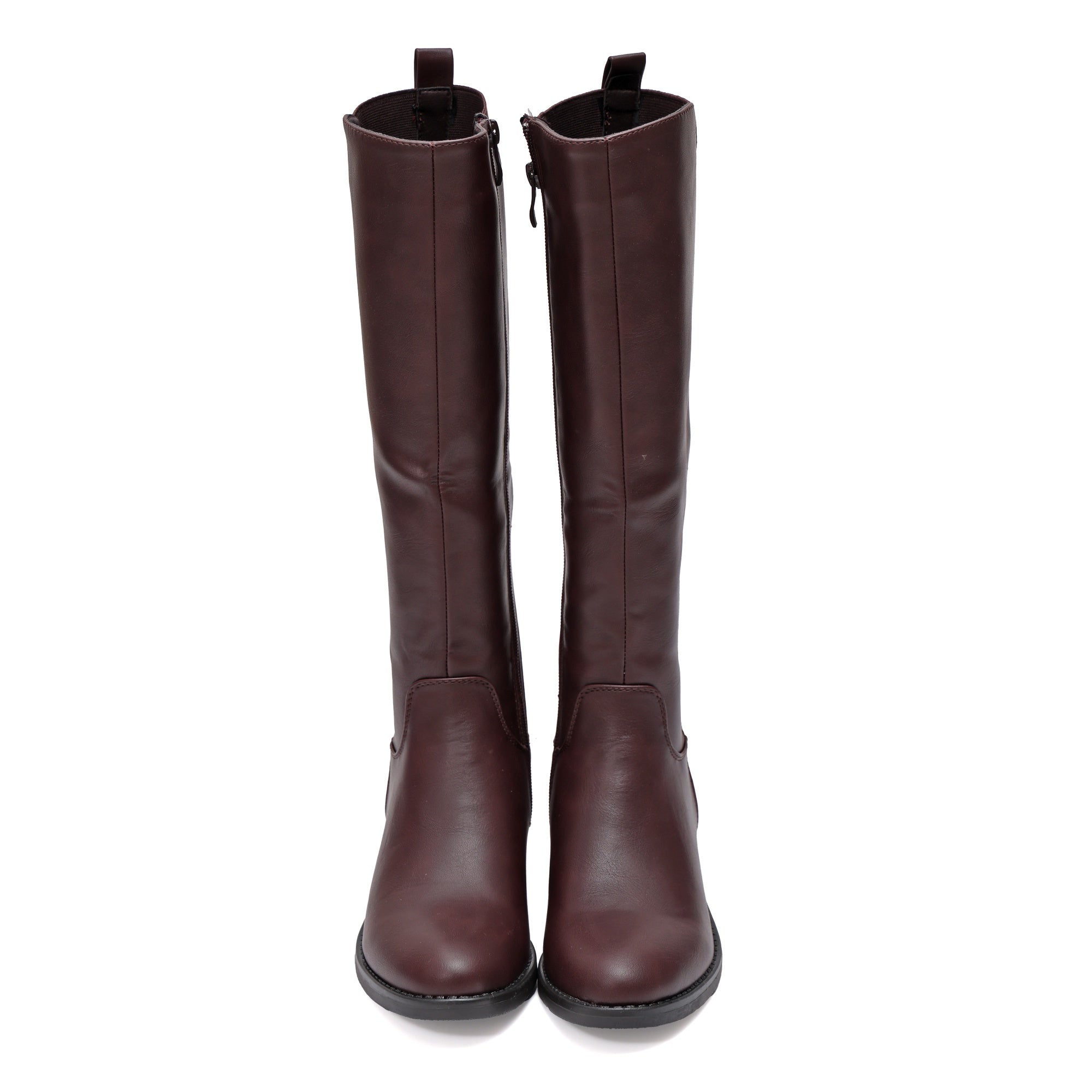 Stivale in simil pelle con elastico Bordeaux