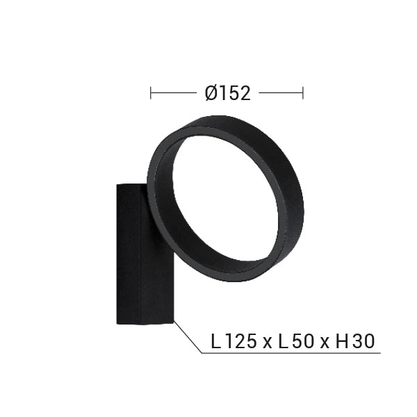 Lampada da parete ENSO - Nero