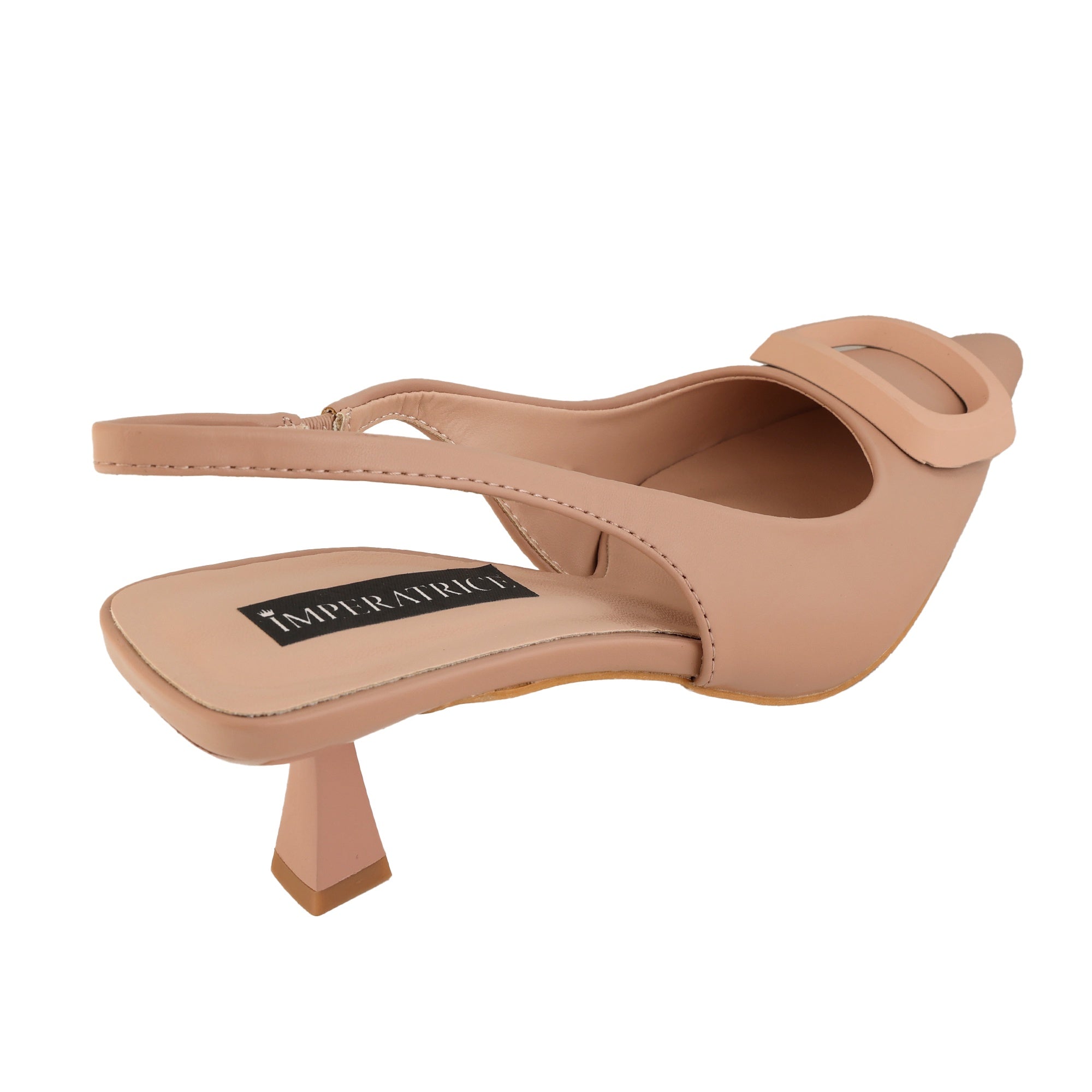 Decolletè slingback con tacco basso a rocchetto  Rosa