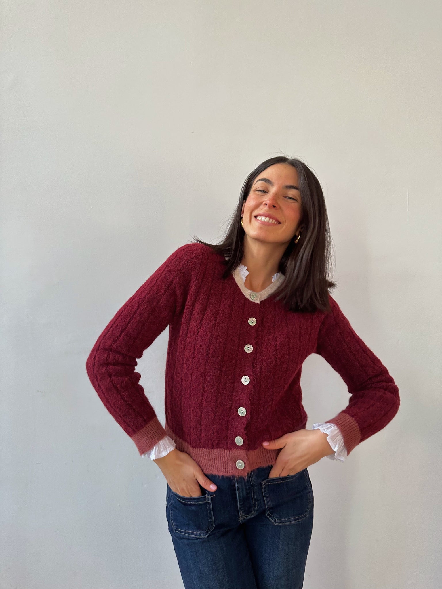 Cardigan Anna Borgogna