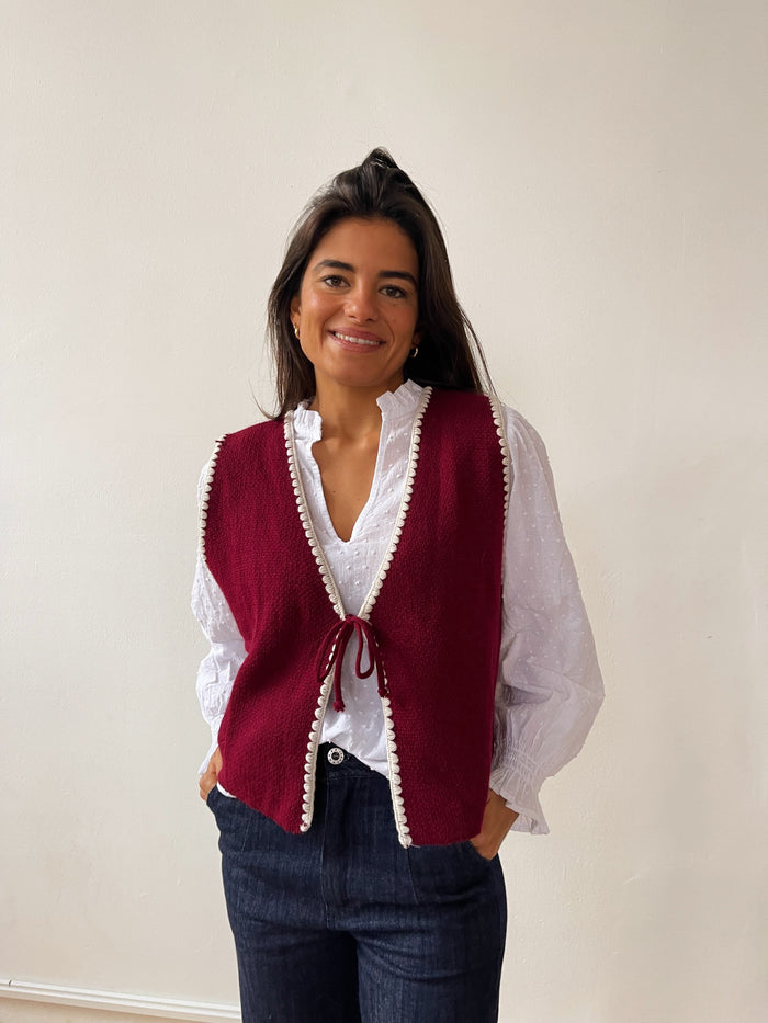 Gilet Pico Point Borgogna