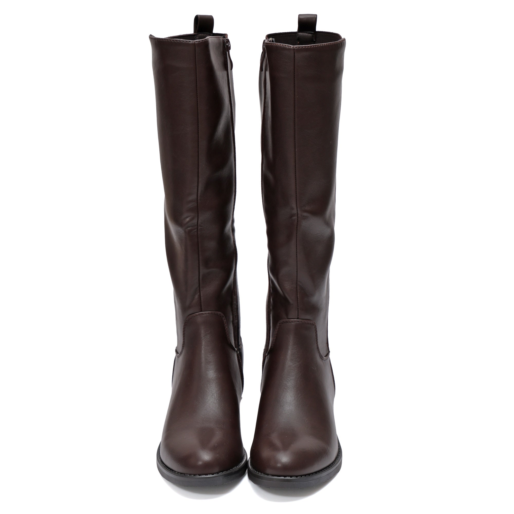 Stivale in simil pelle con elastico Marrone