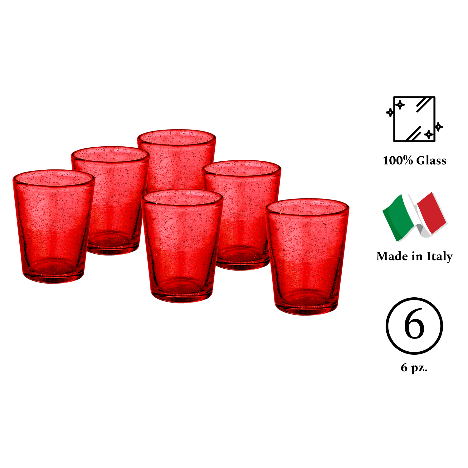 MATERA Set 6 Tumbler Rosso
