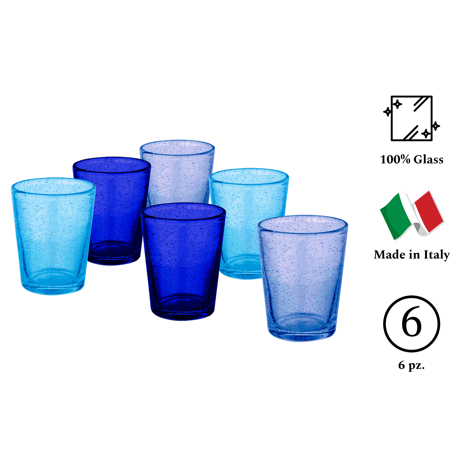 MATERA Set 6 Tumbler Multicolor Blu