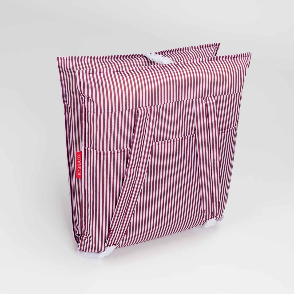 NELSON - Maroon Folding Beach Seat With 6 Positions - Flamingueo