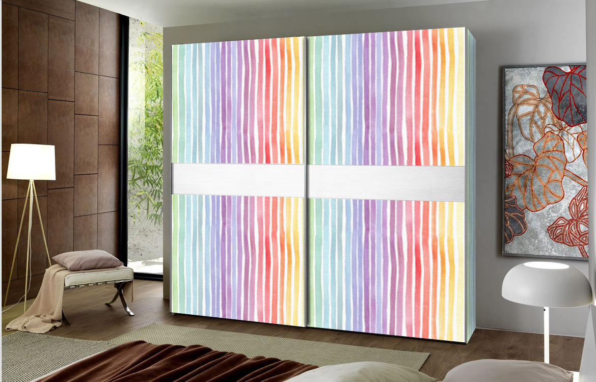 Carta da Parati Arcobaleno per Rivestimento di Armadi e Cassetti - 4 fogli - 2,80 mq