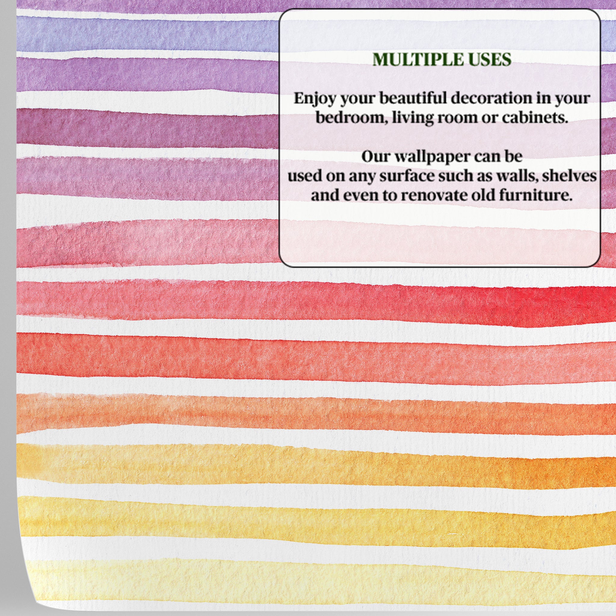 Carta da Parati Arcobaleno per Rivestimento di Armadi e Cassetti - 4 fogli - 2,80 mq