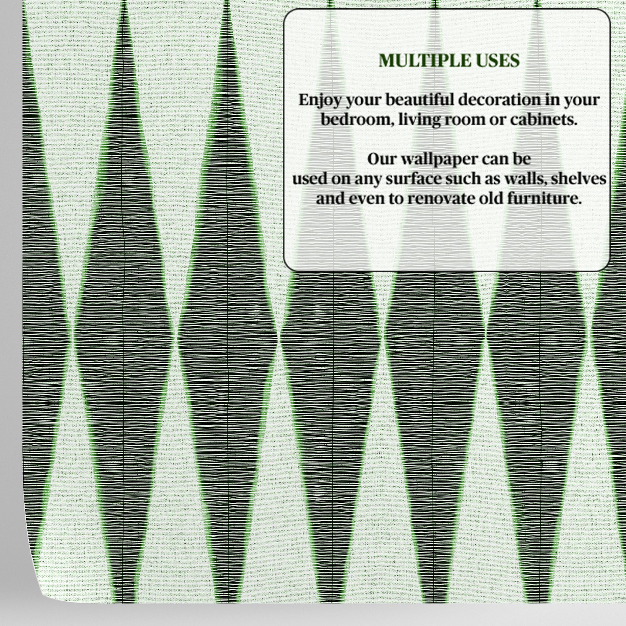 Carta da Parati Chevron Verde per Armadi e Mobili - 4 fogli - 2,80 mq