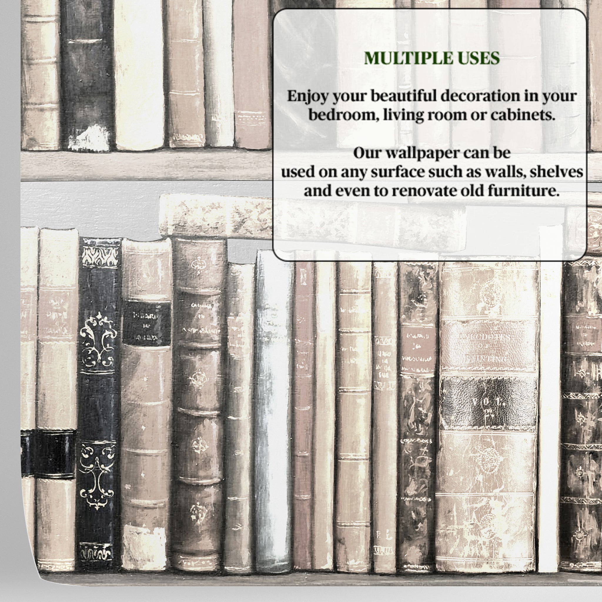 Carta da Parati Libreria Bianca per Armadi e Mobili - 4 fogli - 2,80 mq