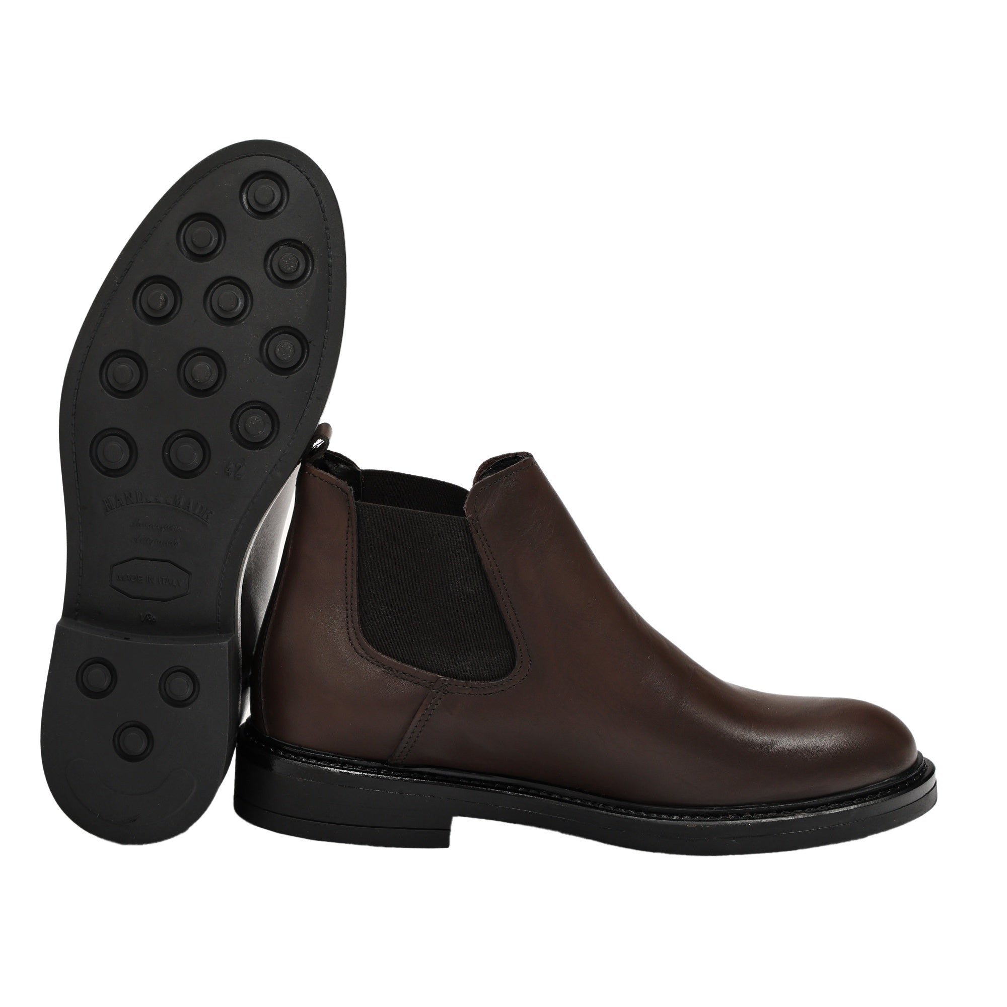 Beatles in pelle con fascia elastica Testa di moro