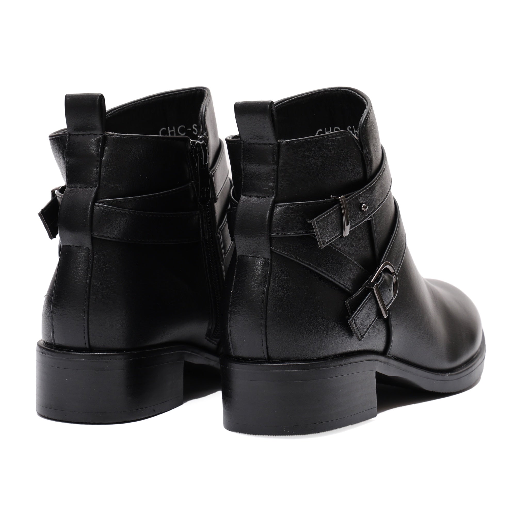 Stivaletto in simil pelle con fibbia Nero