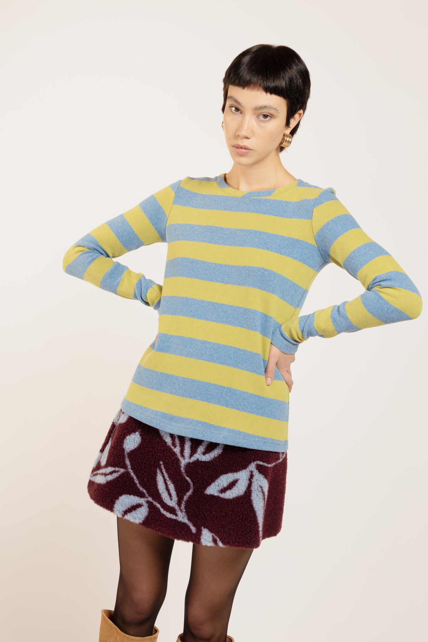 GINEVRA TEDDY FLOWER BORDEAUX/CELESTE