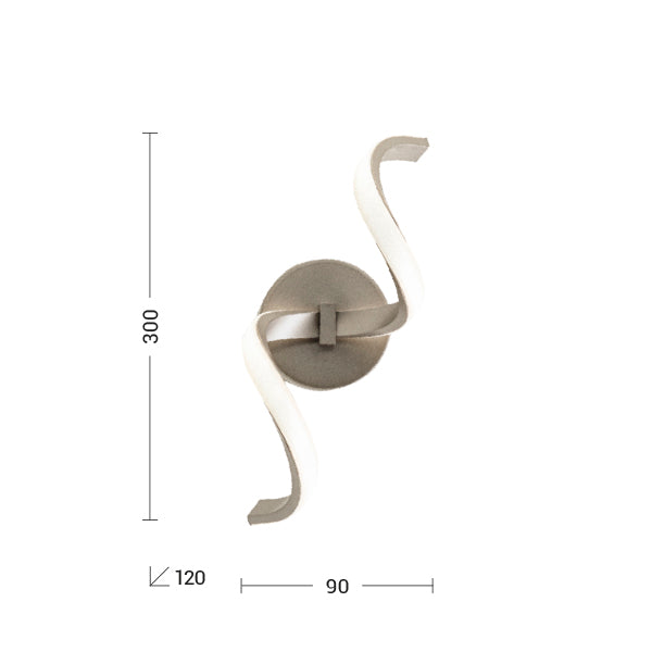 INTRECCIO Applique 1 Luce Led 8W 3K Bianco - Bianco