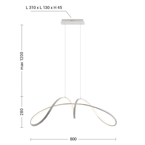 INTRECCIO Sospensione Led 40W Nichel Satinato - Nichel satinato
