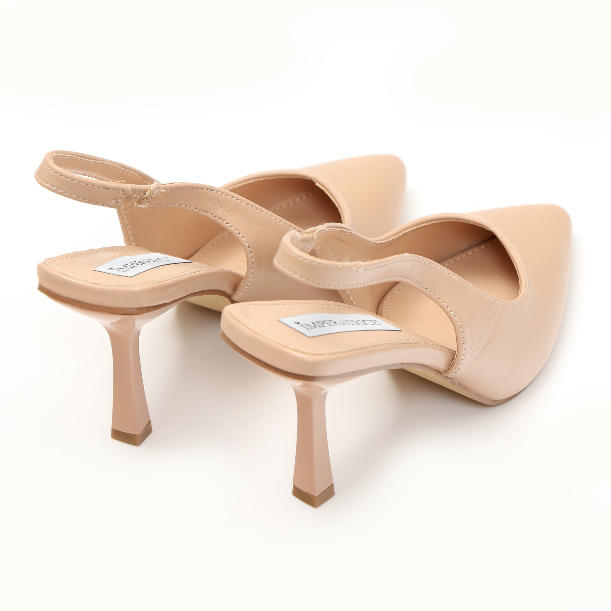 Dècolletè slingback in simil pelle Beige