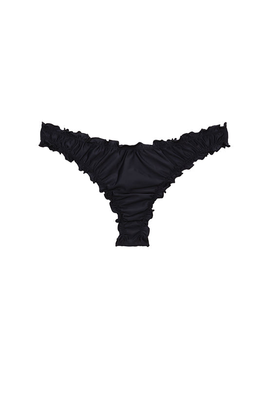 RUCHED BIKINI BOTTOM BLACK LIVINCOOL