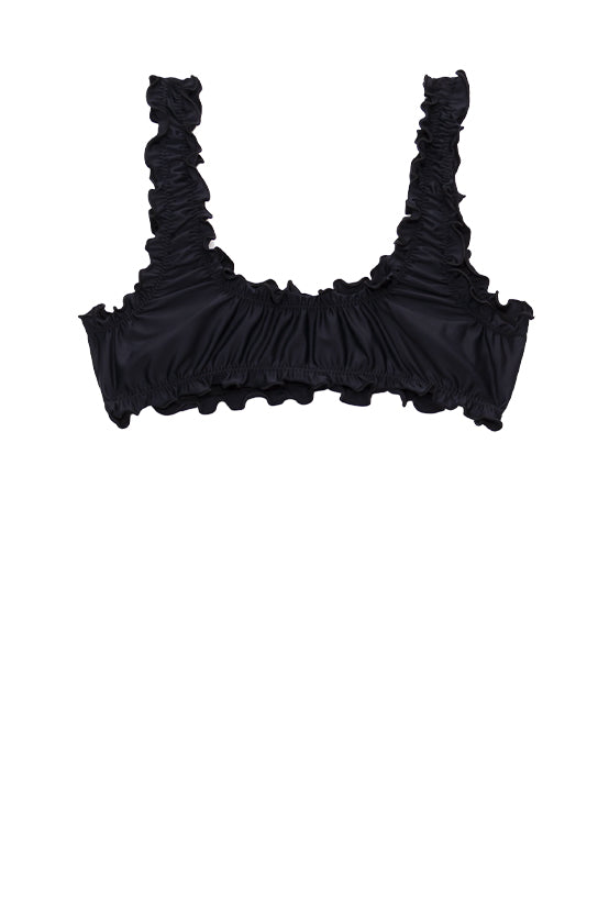 RUCHED BIKINI TOP BLACK LIVINCOOL