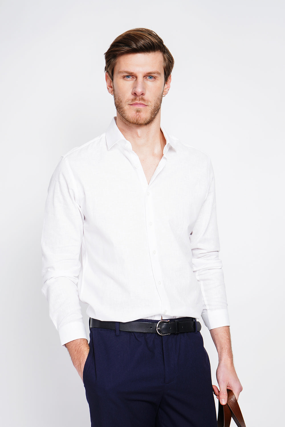 Camicia con collare italiano colore Bianco