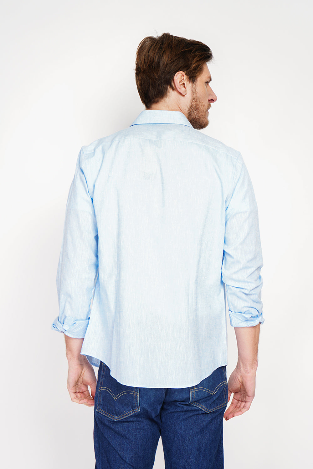 Camicia con collare italiano colore Azzurro