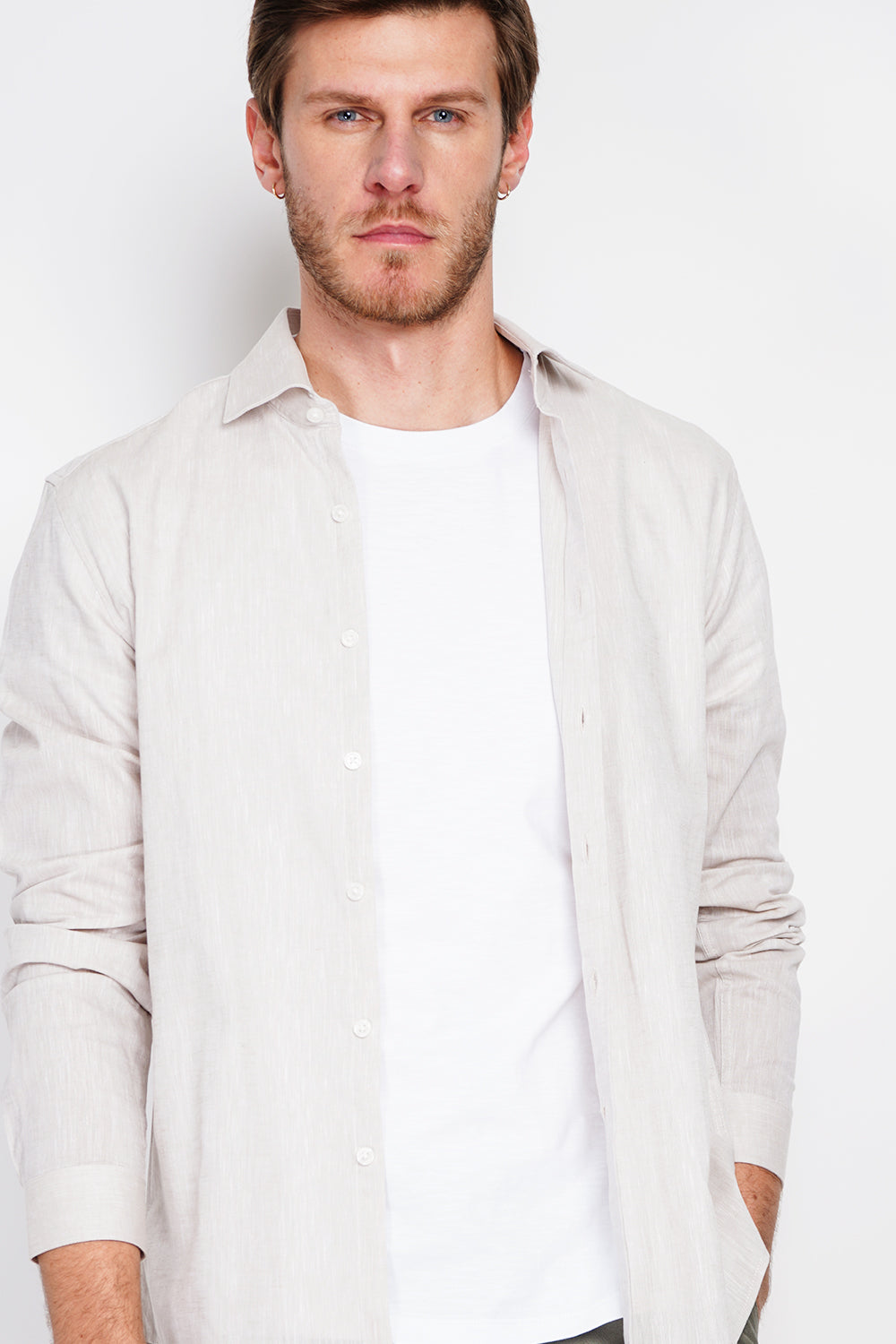 Camicia con collare italiano colore Biancheria