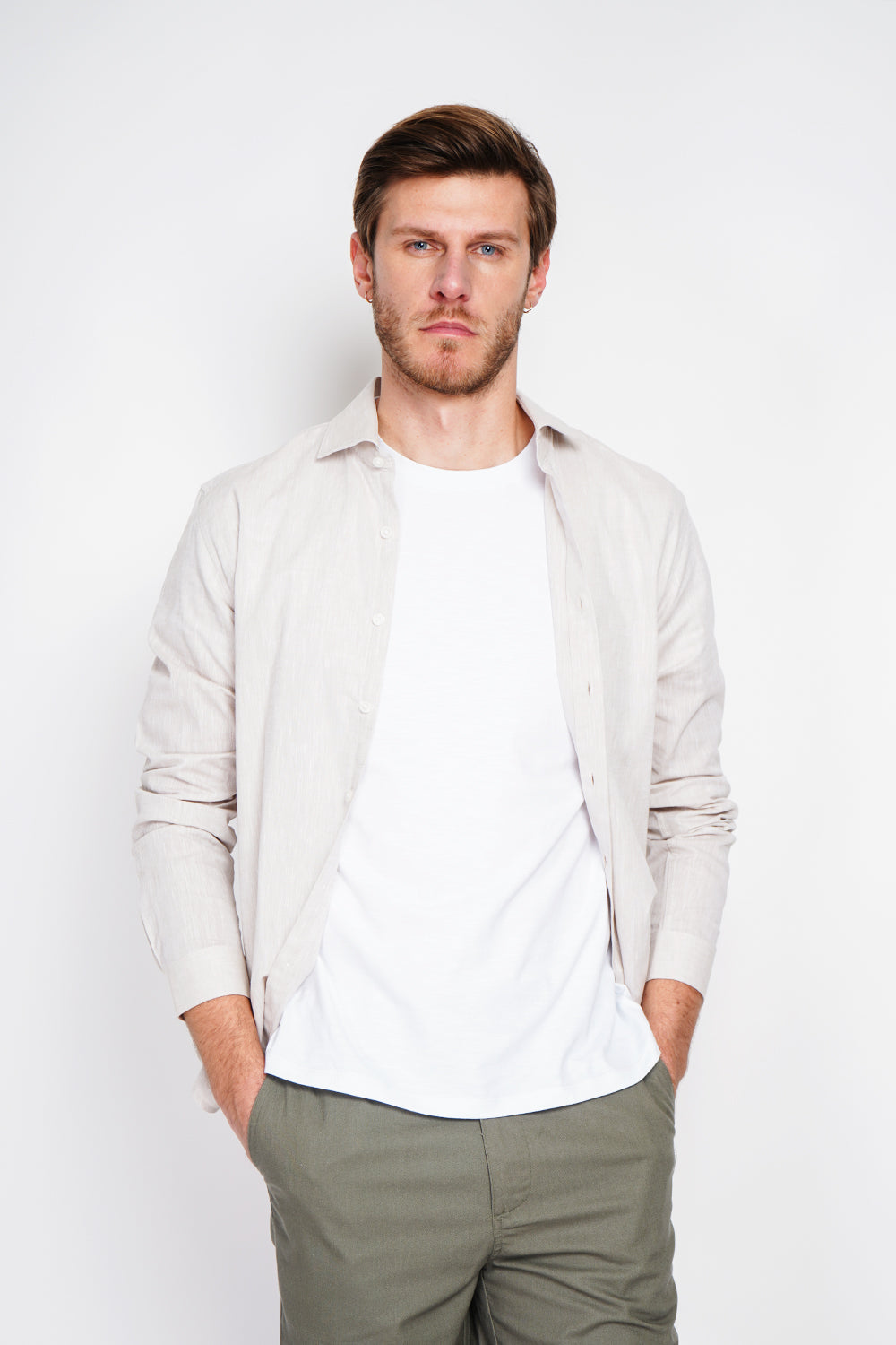 Camicia con collare italiano colore Biancheria