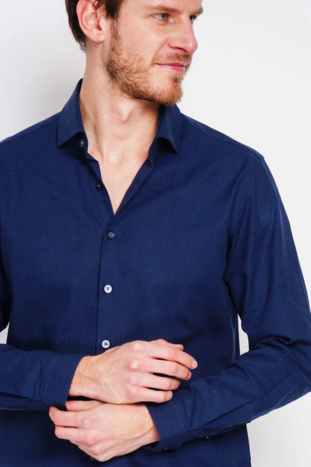 Camicia con collare italiano colore Blu Navy