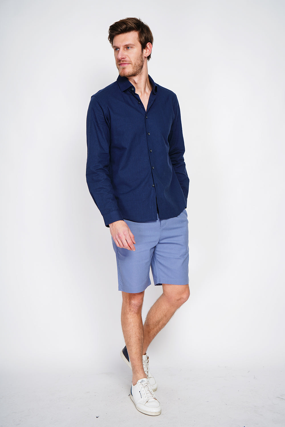 Camicia con collare italiano colore Blu Navy