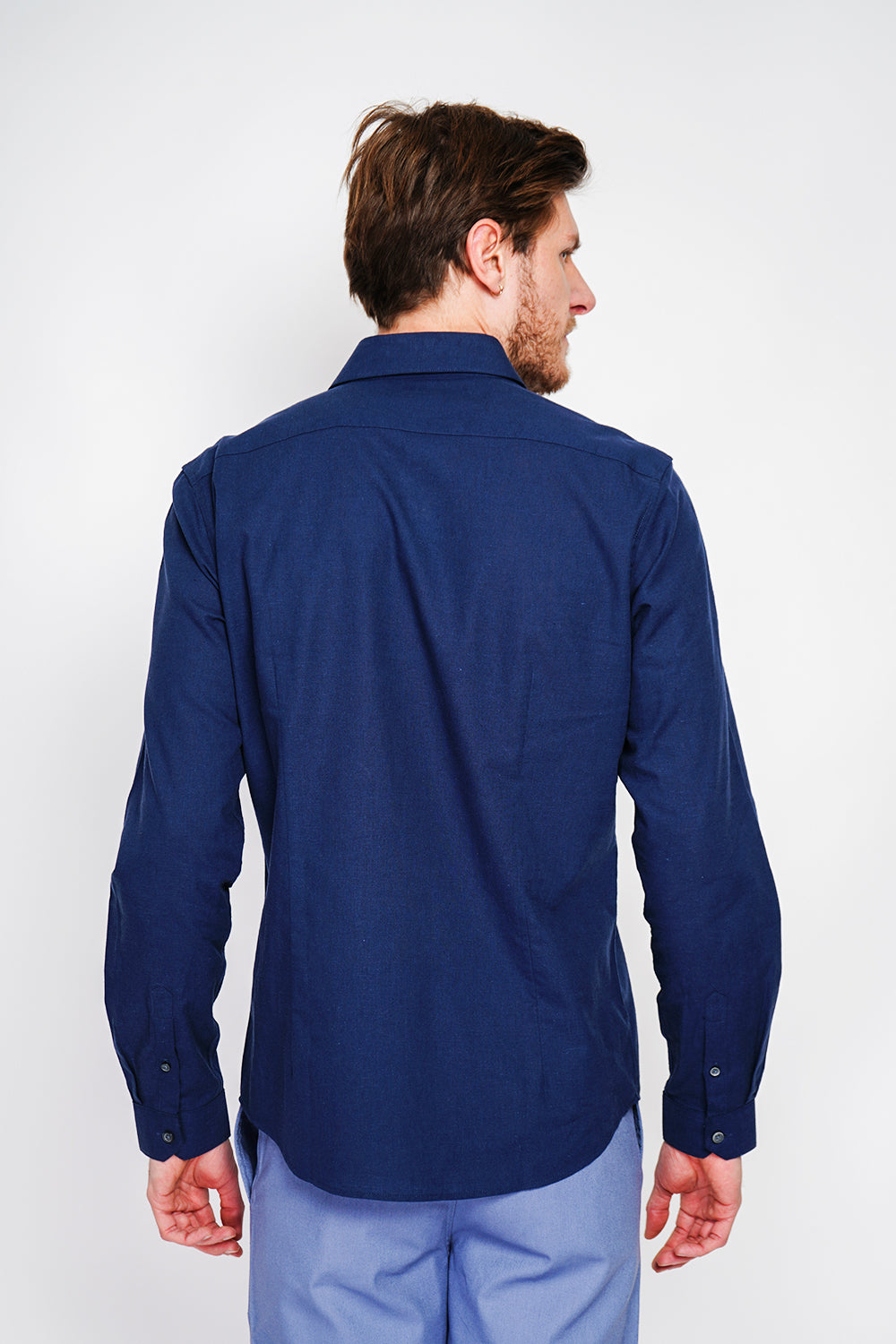 Camicia con collare italiano colore Blu Navy
