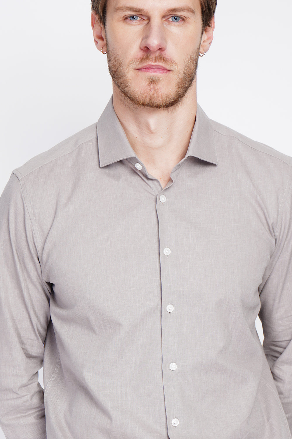 camicia con collare italiano colore Marrone