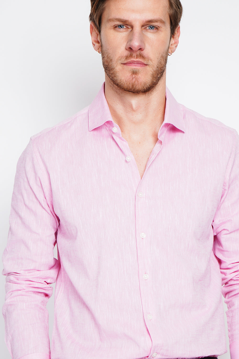 Camicia con collare italiano colore Rosa