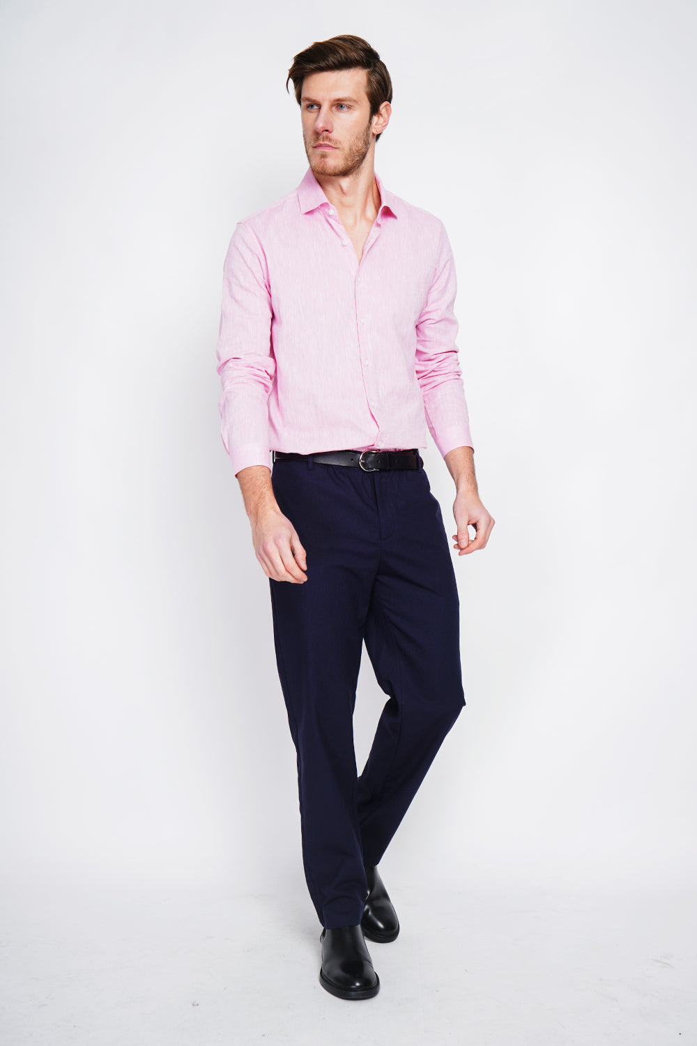 Camicia con collare italiano colore Rosa