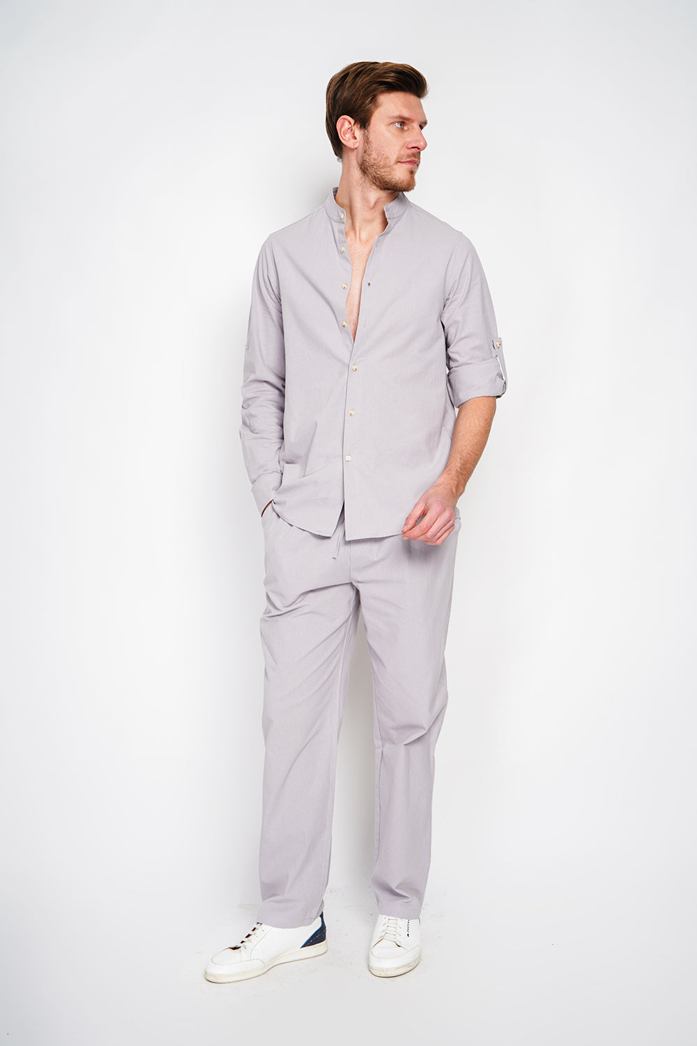 Camicia colore Grigio perla
