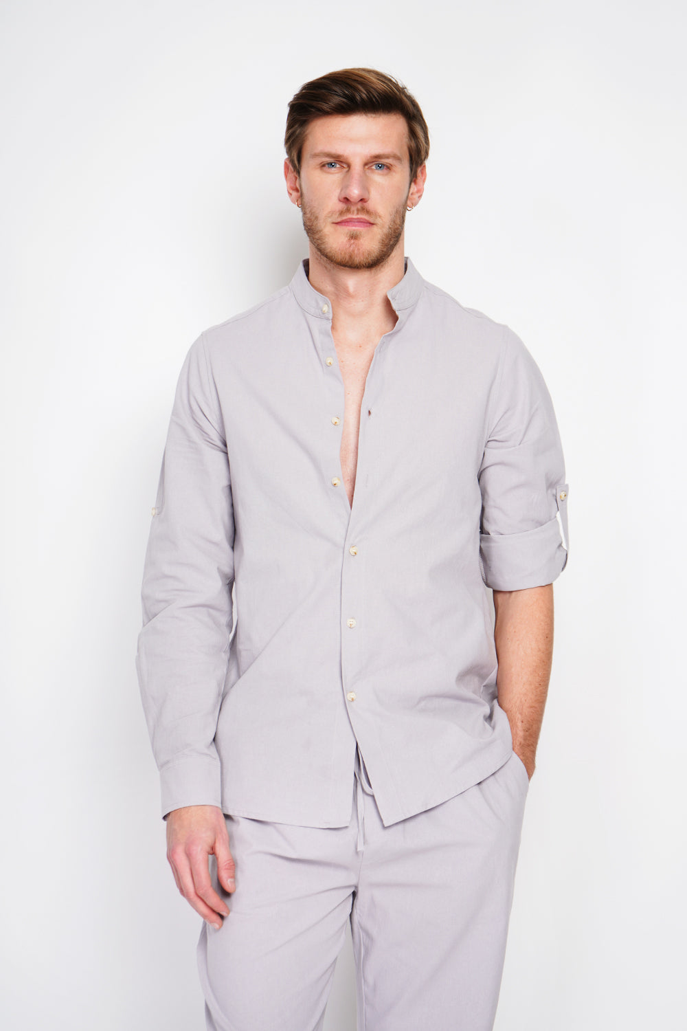 Camicia colore Grigio perla