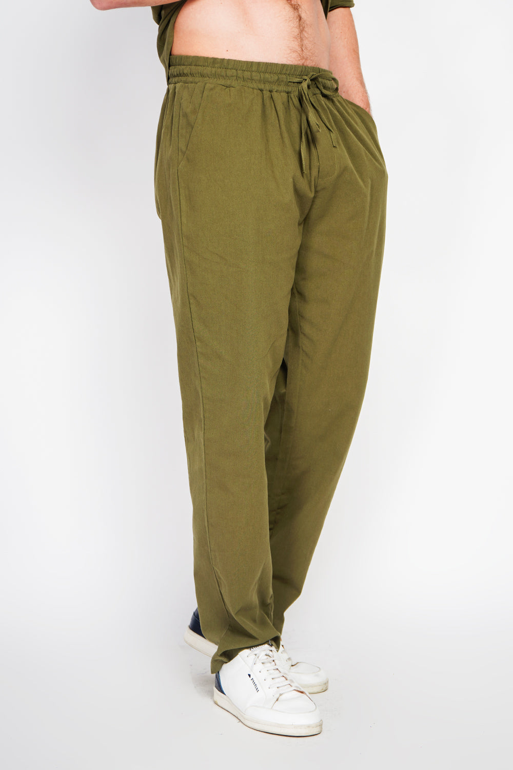 Pantalone elasticizzato colore Cachi