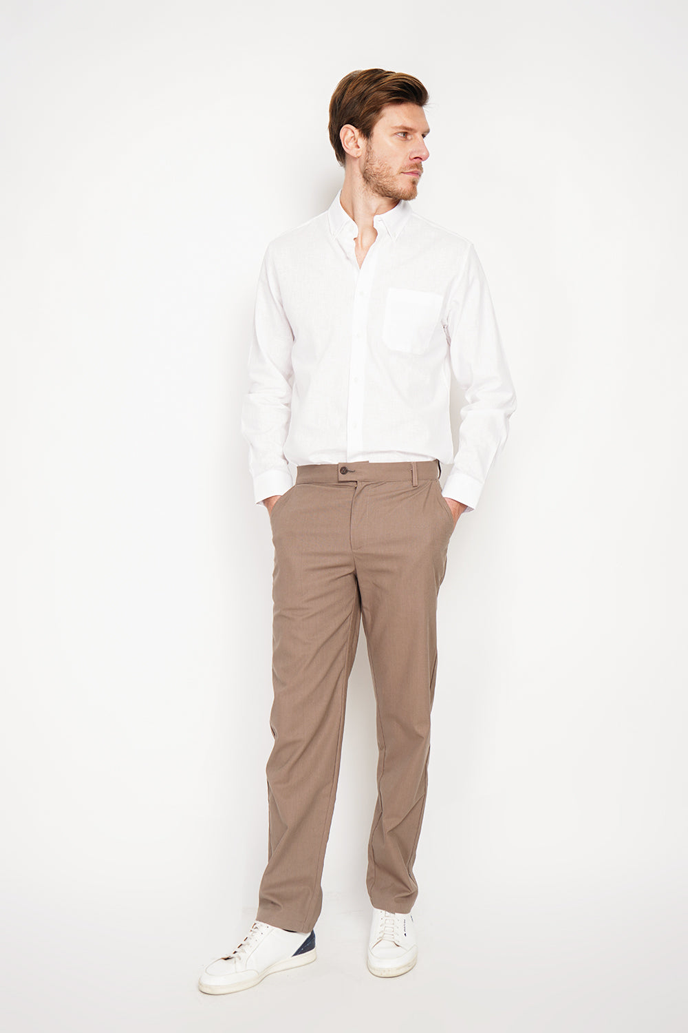 Camicia con taschino classico Bianco