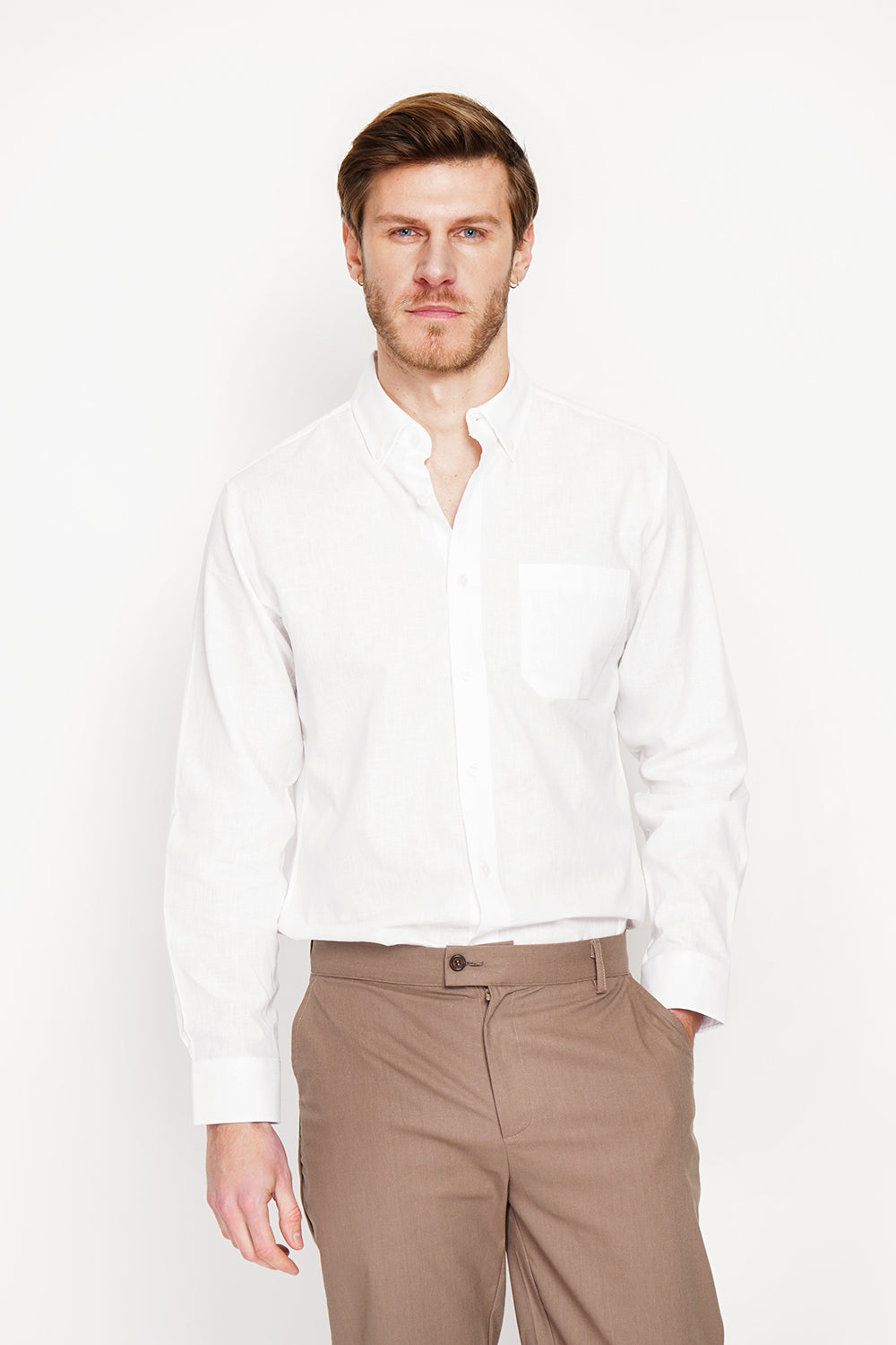 Camicia con taschino classico Bianco