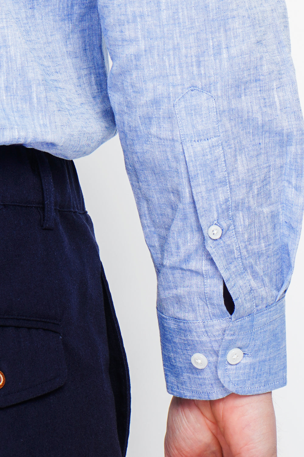 Camicia con taschino classico colore Jeans Blu