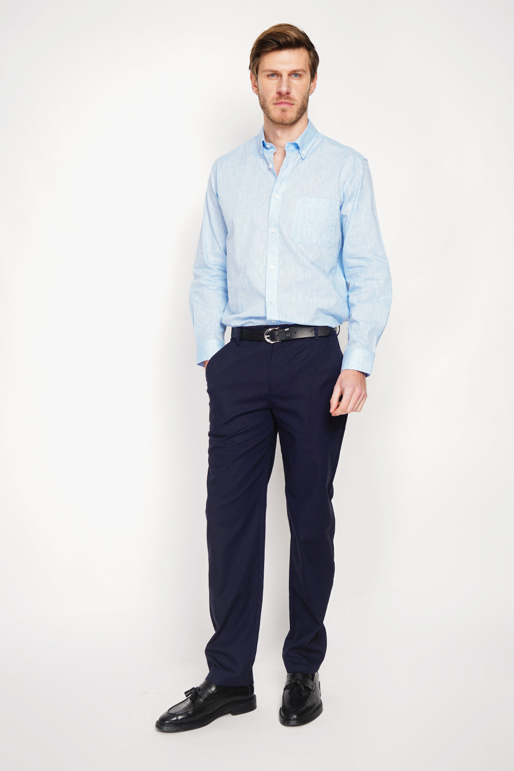 Camicia con taschino classico colore Cielo azzurro