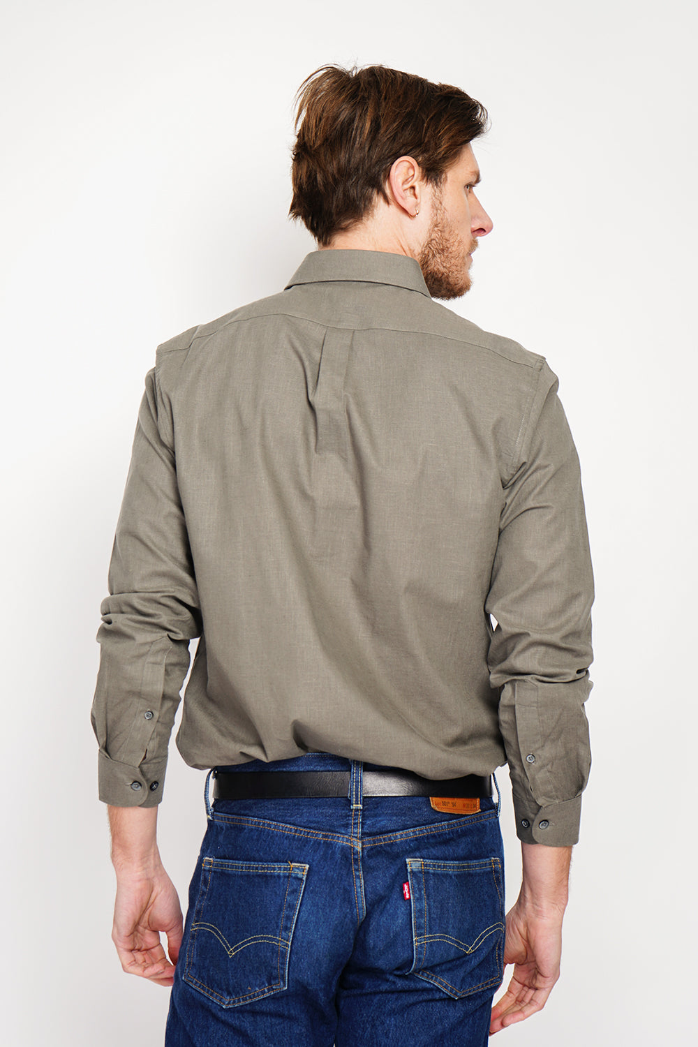 Camicia con taschino classico Cachi