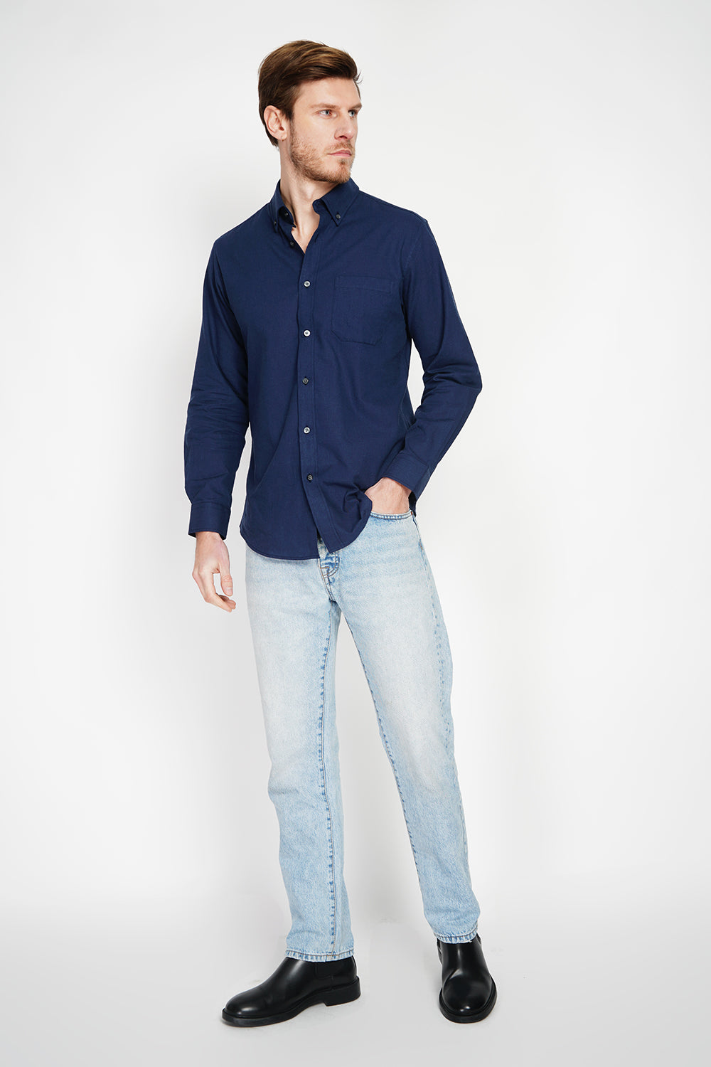 Camicia con tasca, classico colore Blu navy