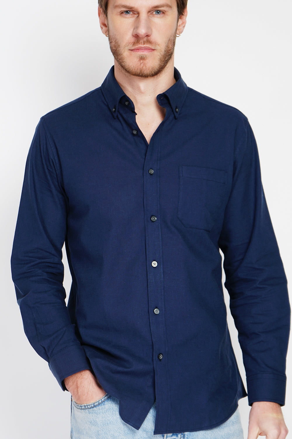 Camicia con tasca, classico colore Blu navy