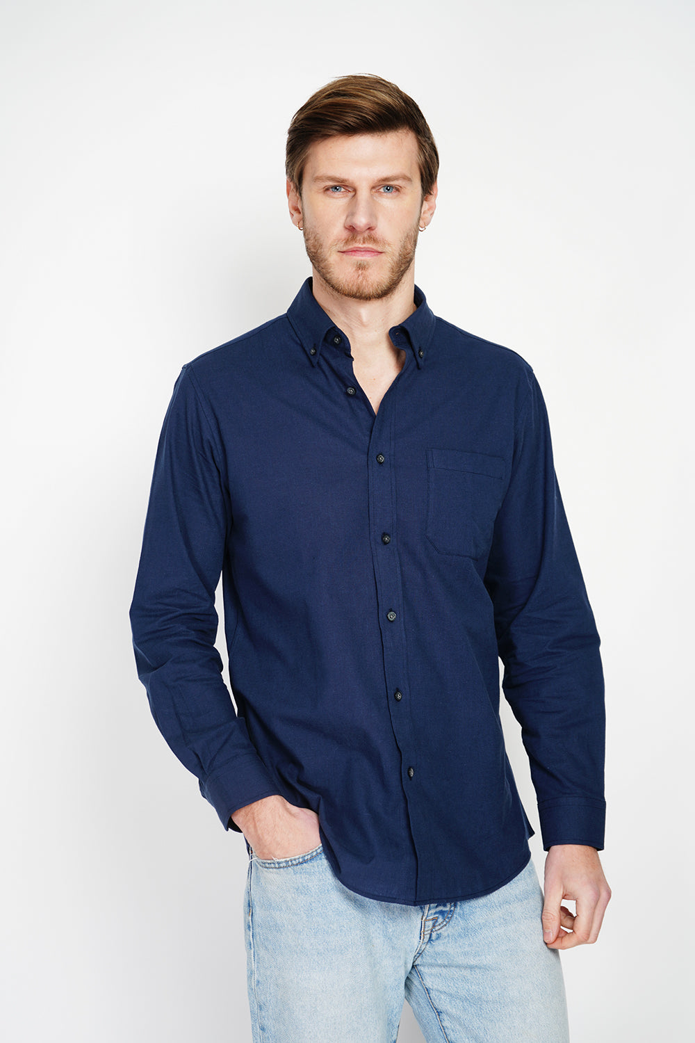 Camicia con tasca, classico colore Blu navy