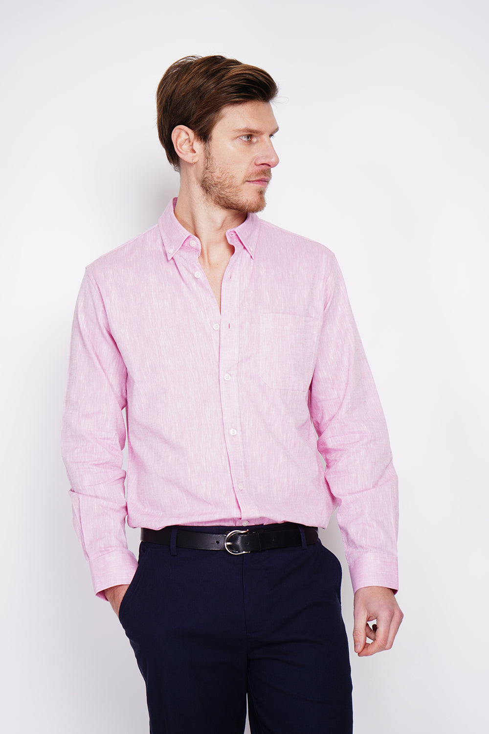 Camicia con tasca, classico colore Rosa