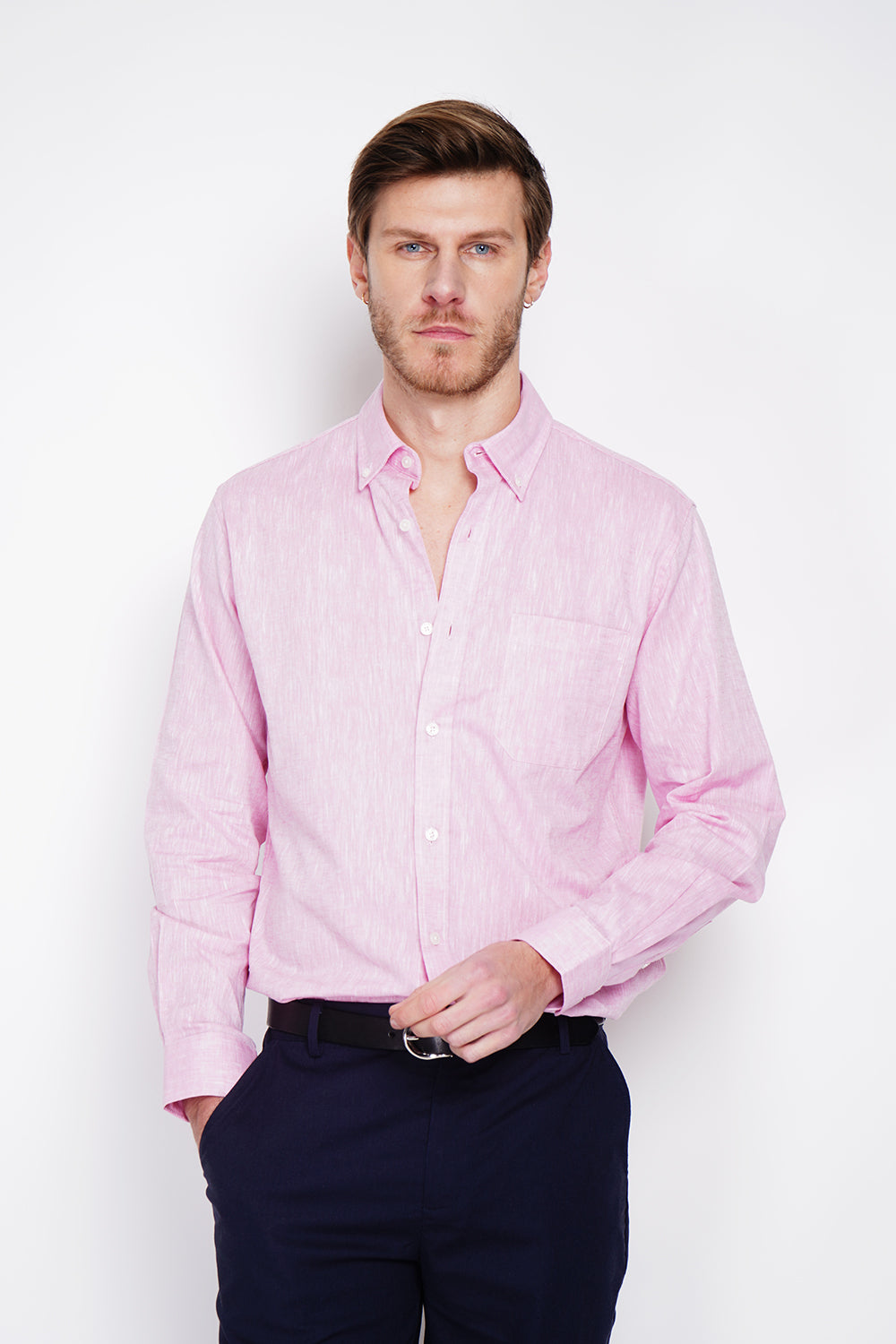 Camicia con tasca, classico colore Rosa