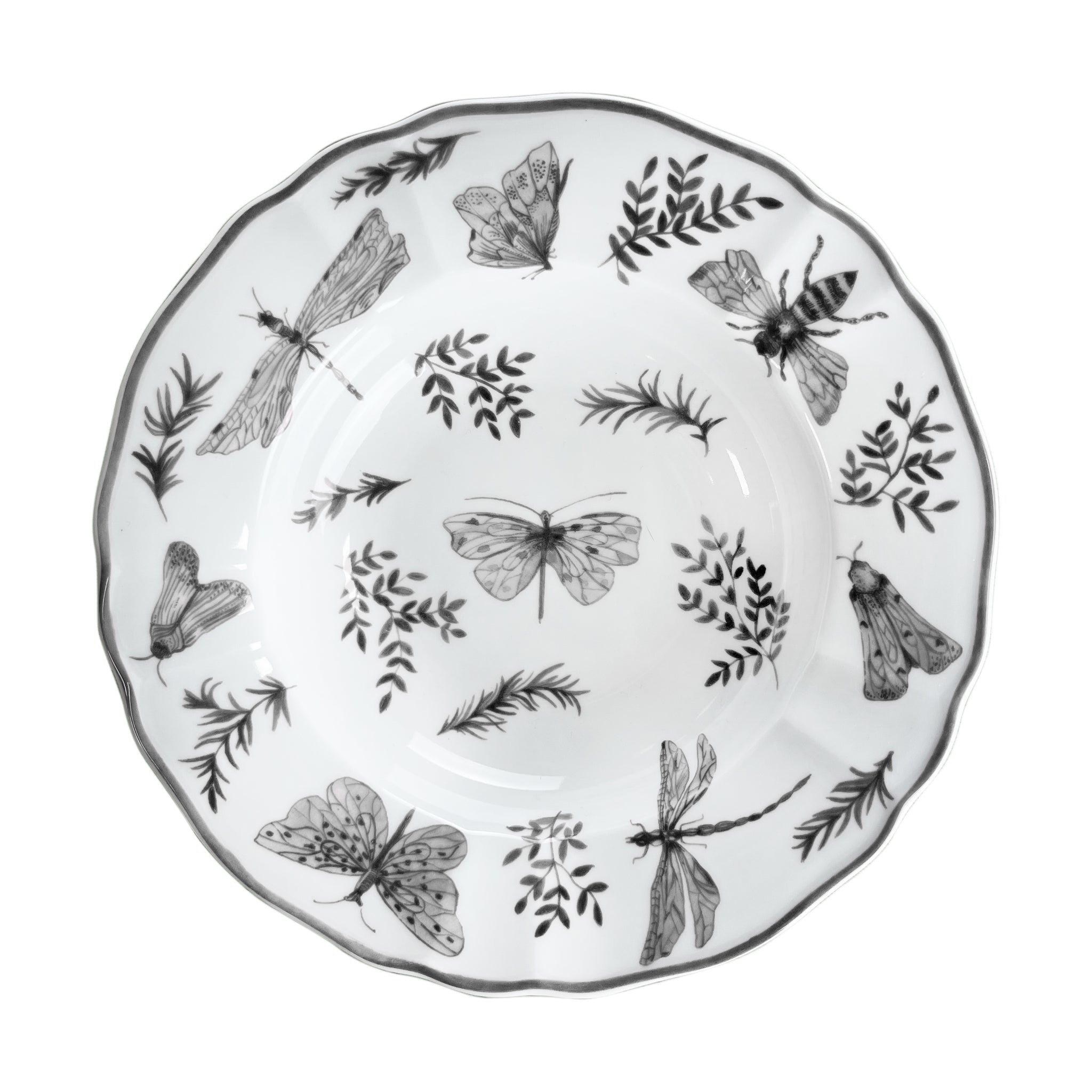 SONIA Set 6 Piatti Fondi Nero