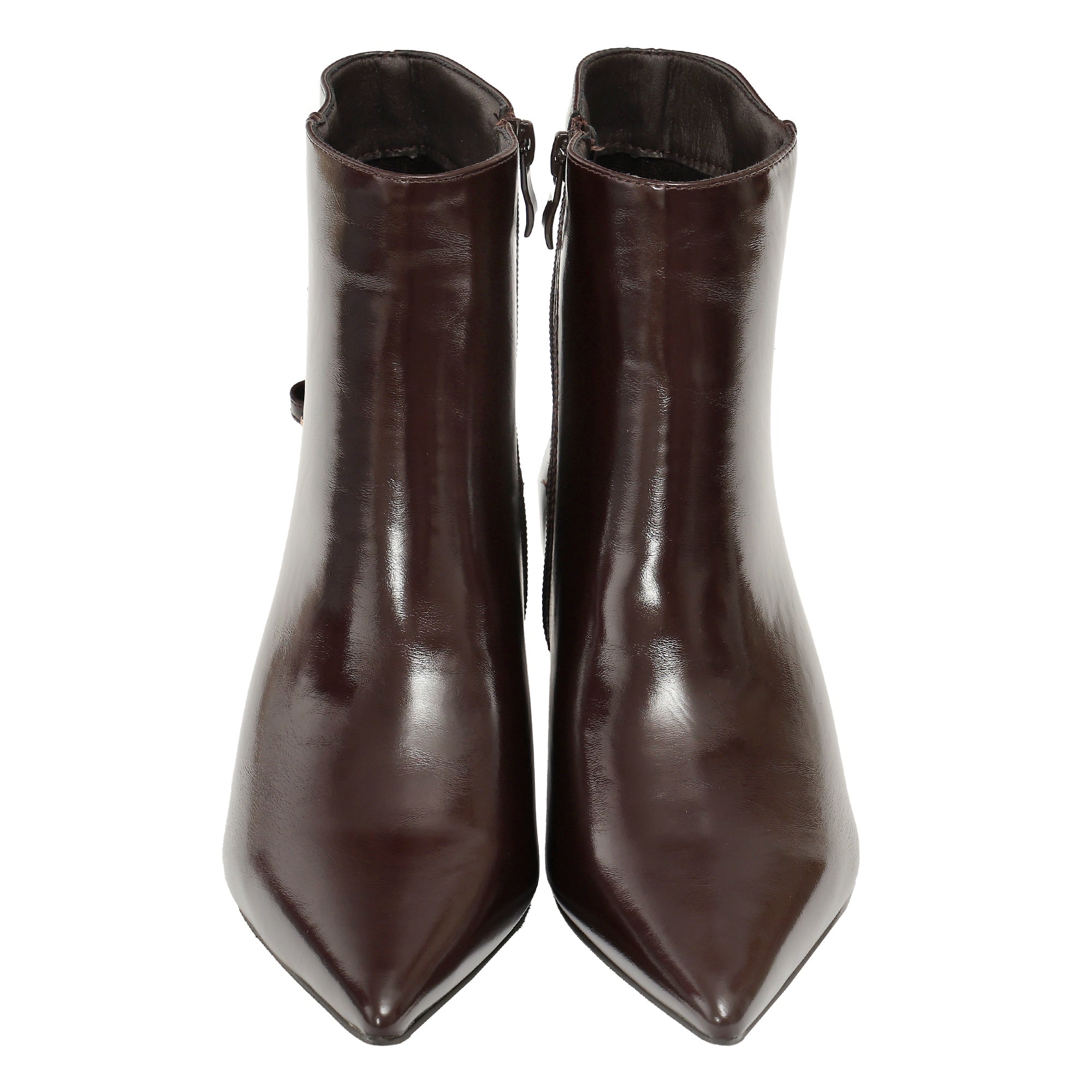 Tronchetto in simil pelle con tacco basso Marrone